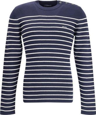 Prada Gestreepte Katoenen Gebreide Trui