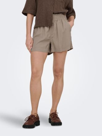 Only Shorts ONLY ONLARIS LIFE PULL UP SHORTS WVN CC, Damen, Gr. XL, N-Gr, taupe gray, Web, Obermaterial: 93% Viskose, 7% Polyester, unifarben, regular fit 