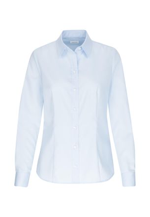 Seidensticker Hemdbluse SEIDENSTICKER Schwarze Rose, Damen, Gr. XXL(44), blau (hellblau), 100% Baumwolle, unifarben, regular fit, ohne Ausschnitt, Blusen Hemdbluse,