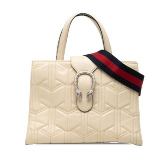 Gucci Pre-owned Gucci Quilted Leather Dionysus Web Satchel Ladies 444073 493075