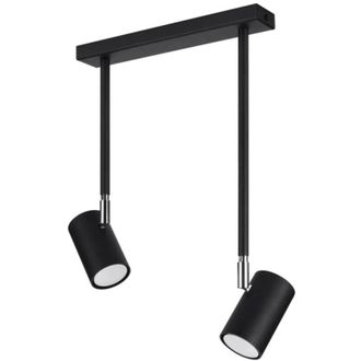 Wonderlamp Regleta Rika Negro, 2 Luces
