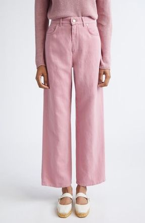 Max Mara Onorata Wide Leg Jeans in Peony at Nordstrom, Size 12