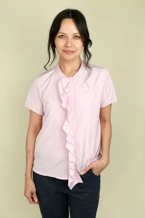 Katharina Hovman Ruffle Blouse In Rose