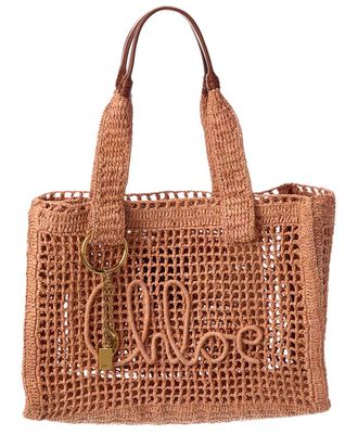 Chlo&eacute; Summer Banana Raffia Tote