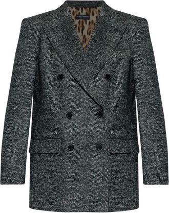 Dolce & Gabbana Visgraat Blazer - Dames - Blazers - Grijs - S - Wol - Jassen