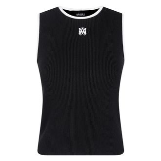 Amiri Sleeveless Tops, female, Black, Size: XS MA Rib Knit Tank Top