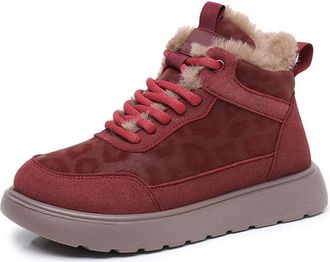 Generic Womens Plush-Lined Warm Snow Boots,Outdoor Comfortable Warm Women Snow Boot with Fur (Red,2.5)