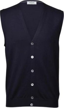 Gran Sasso Cardigan scollo a V 58182/14296 - - Knitwear - Uomo - Blu - S