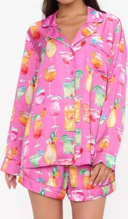 Show me your Mumu Favorite Pajama Set In Pink Sunset Cocktails