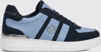 Philipp Plein Low-Top Leather Trainers with Hexagon Logo and Round Toe