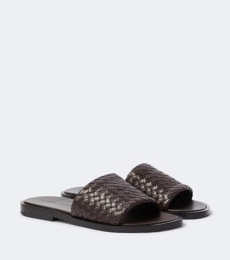 Bottega Veneta Elio Intrecciato leather slides