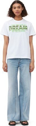 Ganni White Relaxed Dream T-shirt - Size XXS Organic Cotton