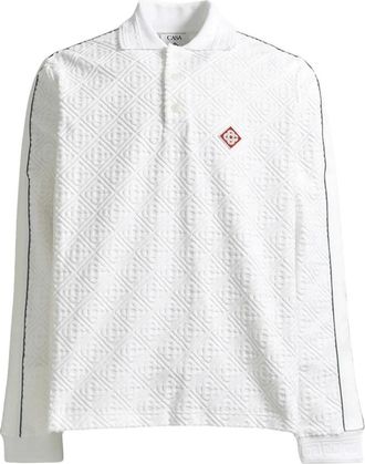 Casablanca Monogram Badstof Shirt - Heren - Polos - Wit - S - Katoen - Tops