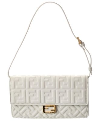 Fendi Fendi Baguette Ff Leather Wallet On Chain