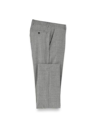 Paul Fredrick Wool Flannel Houndstooth Flat Front Pants