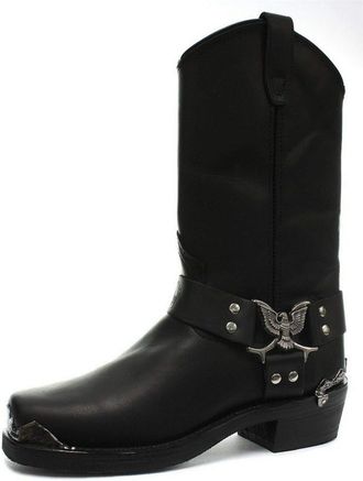 Grinders 2014 Eagle Hi Black Mens Cowboy Biker Boots, Size 10
