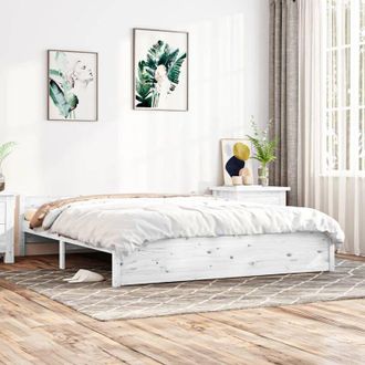 vidaXL Vidaxl - Estructura De Cama Sin Colch&oacute;n Madera Maciza Blanco 200x200 Cm