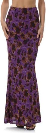 AFRM Tegan Floral Bias Cut Skirt in Violet Haze Floral at Nordstrom Rack, Size Small