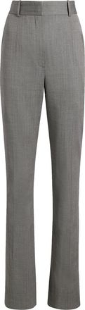 Another Tomorrow herringbone straight-leg trousers - women - Wool/Elastane - 40 - Black