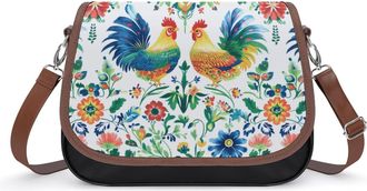 Generic Polish Floral Folk Rooster Crossbody Bags for Women Shoulder Messenger Bag Purse Handbags