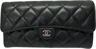 Chanel Pre-owned Wallets, female, Black, Size: ONE SIZE Pre-owned Flap Wallet