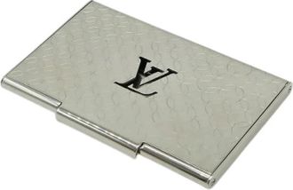 Louis Vuitton Pre-owned Wallets, male, Gray, Size: ONE SIZE Pre-owned Porte Carte Champs Elysees Metal Card Case