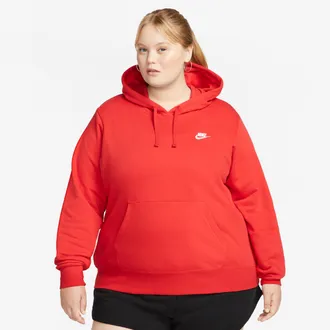 Nike Womens Nike Sportswear Club Fleece Pullover Hoodie (Plus Size) in Black | DV5092-010