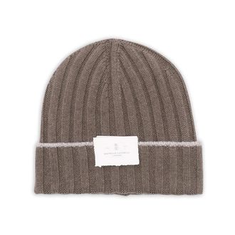 Brunello Cucinelli Cashmere Rib-Knit Beanie - male - Brunello Cucinelli - Accessories - Brown - L - Accessories
