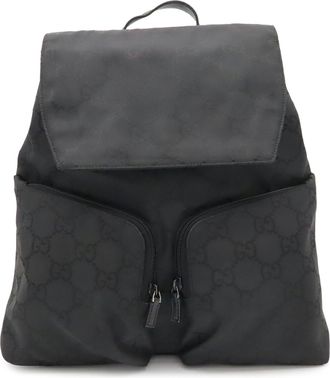 Gucci Black Nylon Leather Backpack (Pre-Owned)
