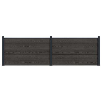 vidaXL Panel De Valla 2 Pcs Wpc Y Aluminio Negro Vidaxl