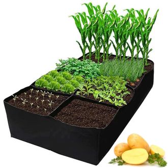 OEM Sacchetto Per La Coltivazione In Tessuto Non Tessuto, Rettangolare, Con 8 Scomparti, 180 X 90 X 30 Cm, Ideale Per La Coltivazione Di Ortaggi E Fiori