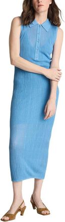 Kenneth Cole Variegated Rib Sleeveless Polo Dress