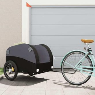 vidaXL Remolque Para Bicicleta Hierro Negro 45 Kg Vidaxl