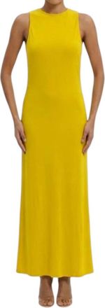 Cali Dreaming Sleeveless Midi Dress In Chartreuse