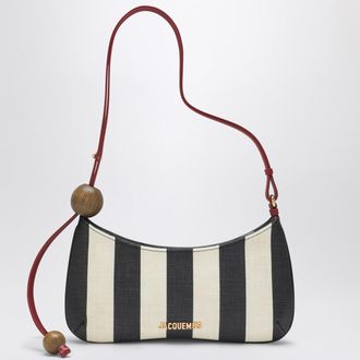 Jacquemus Le Bisou Perle gestreifte Tasche in Schwarz/Elfenbein