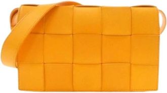 Bottega Veneta Pre-owned Lamb Shoulder Bag - Dames - Vintage Schoudertas - Oranje - ONE Size - Leer - Vintage