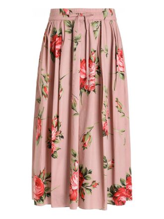 Dolce & Gabbana Womens Roses Bouquet Long Skirt