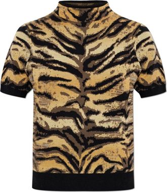 Kenzo Trui met korte mouwen - Dames - Coltruien - Bruin - L - Truien & Vesten