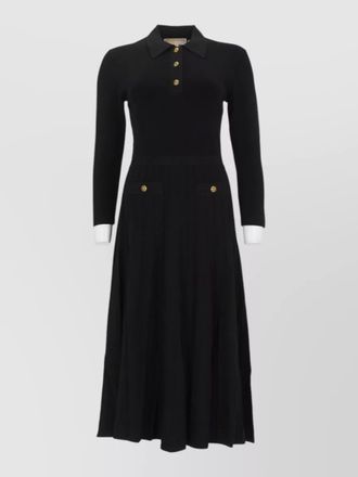 Michael Kors long sleeve dress midi pleated skirt