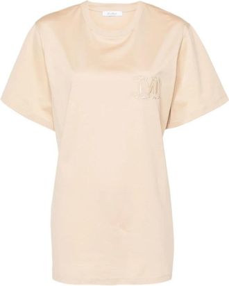 Max Mara Bruin Katoen Korte Mouwen Tshirt - Dames - T-shirts - Bruin - S - Katoen - Tops