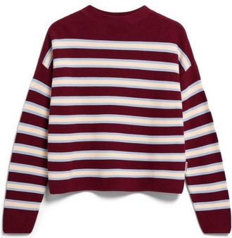 Armedangels Merinaa Striped Knit Sweater Pullover f&uuml;r Damen | rot