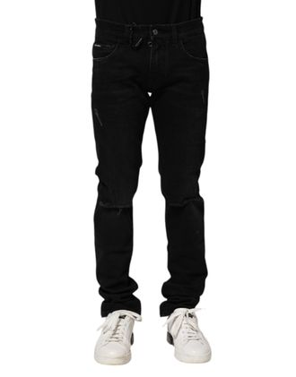 Dolce & Gabbana Versleten Slim Fit Jeans