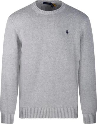 Ralph Lauren Collection Maglione girocollo con ricamo Polo Bear - Grigio