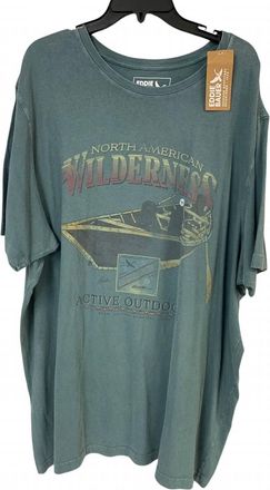 Eddie Bauer Mens North American Wilderness Reissue Canoe Tee In Olive