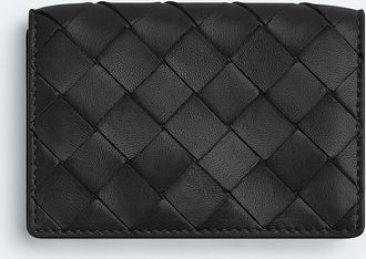 Bottega Veneta Intrecciato Business Card Case - Black - Woman - 100% Lambskin