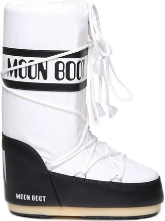 Moon Boot Nylon Contrast Logo Zwarte Laarzen - Dames - Winterlaarzen - Zwart - 35 EU - Nylon - Schoenen