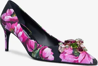 Dolce & Gabbana Jacquard-Pumps mit Magnolienprint Lollo 60