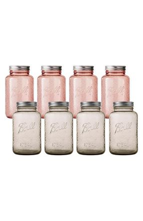 Ball Vintage Glass Mason Jars, 32 Ounce, Pack of 8 in Rose & Sand at Nordstrom
