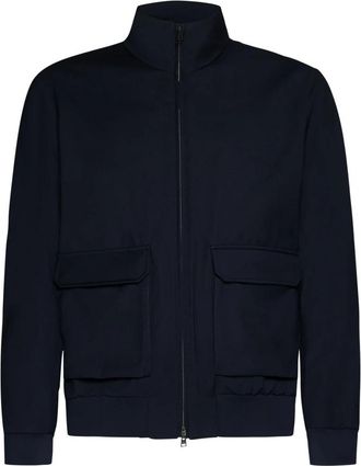 Herno Blauwe Wol Waterafstotende Jas - Heren - Zomerjassen - Blauw - M - Wol - Jassen