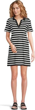 Tommy Bahama Coastal Cabana Short Sleeve Dress Womens Dress Black : MD (US 8-10), Cotton/Jersey